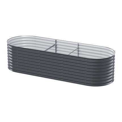 Green Fingers Garden Bed 240X80X56cm Oval Planter Box.