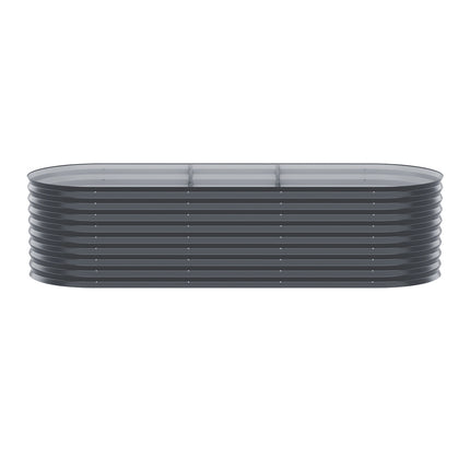 Green Fingers Garden Bed 240X80X56cm Oval Planter Box.