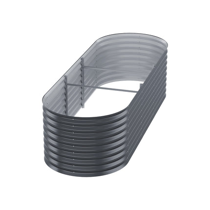 Green Fingers Garden Bed 240X80X56cm Oval Planter Box.