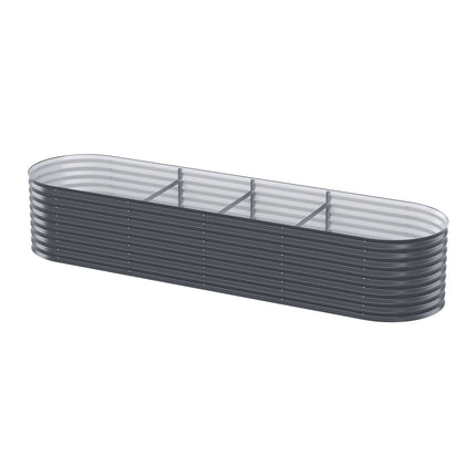 Green Fingers Garden Bed 320X80X56cm Oval Planter Box.