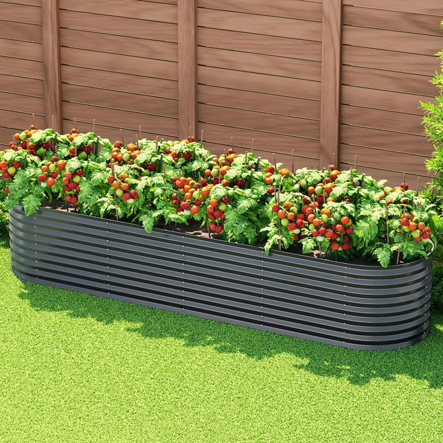 Green Fingers Garden Bed 320X80X56cm Oval Planter Box.