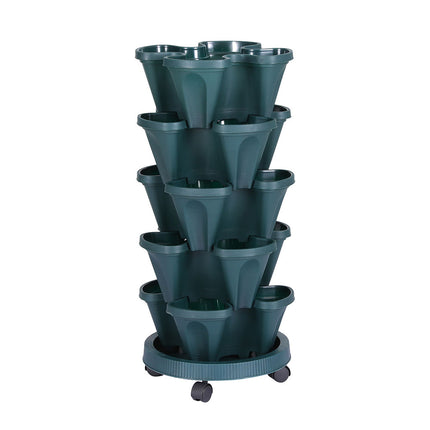 Green Fingers Garden Bed 5 Tier Vertical Garden Strawberry Stackable Planters Herbs Petunias.