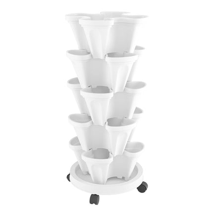 Green Fingers Garden Bed 5 Tier Vertical Garden Strawberry Stackable Planters Herbs Petunias.