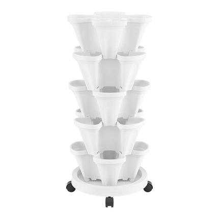 Green Fingers Garden Bed 5 Tier Vertical Garden Strawberry Stackable Planters Herbs Petunias.