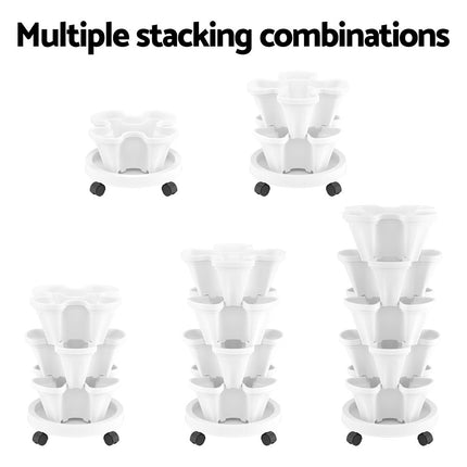 Green Fingers Garden Bed 5 Tier Vertical Garden Strawberry Stackable Planters Herbs Petunias.