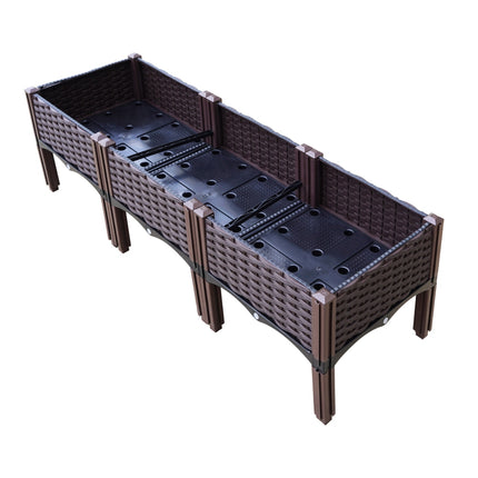 Green Fingers Garden Bed 120x40x36cm PP Planter Box Raised Container Growing Herb.