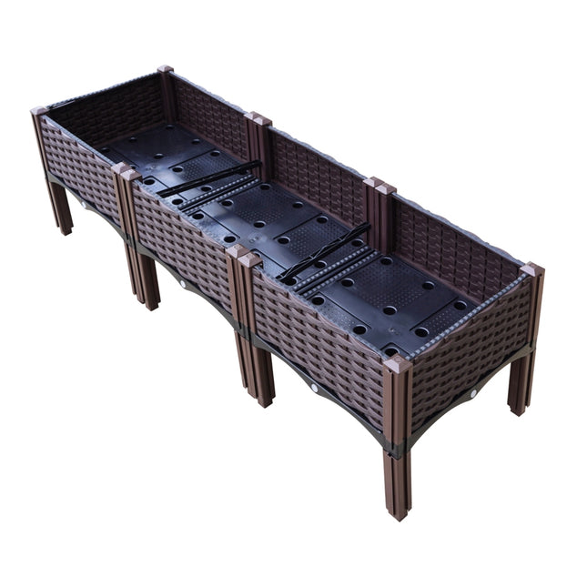 Green Fingers Garden Bed 120x40x36cm PP Planter Box Raised Container Growing Herb.