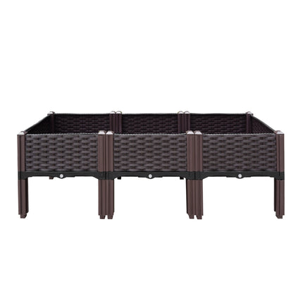 Green Fingers Garden Bed 120x40x36cm PP Planter Box Raised Container Growing Herb.