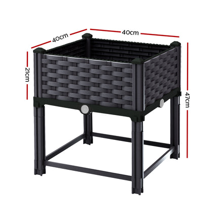 Green Fingers Garden Bed 40x40x23cm PP Planter Box Raised Container Growing Herb.