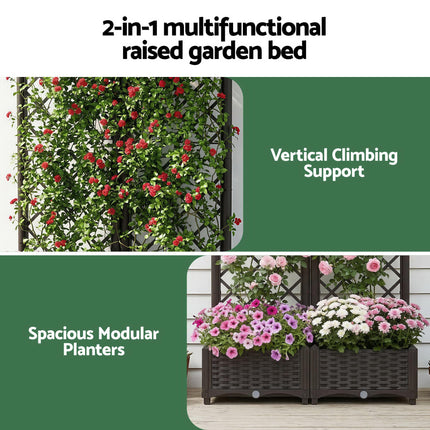 Green Fingers Raised Garden Bed Vertical Planter Self Watering Large Elevated Veggie Box 80x40x122cm.