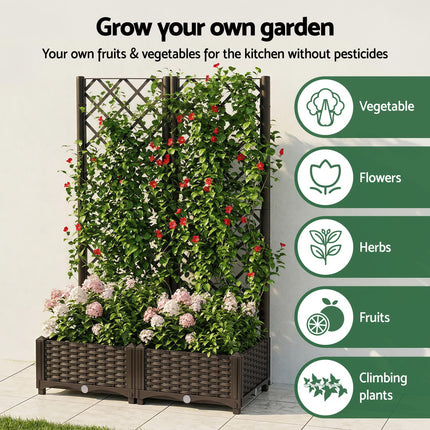 Green Fingers Raised Garden Bed Vertical Planter Self Watering Large Elevated Veggie Box 80x40x122cm.