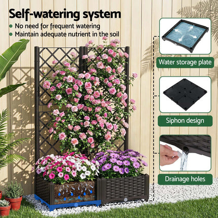 Green Fingers Raised Garden Bed Vertical Planter Self Watering Large Elevated Veggie Box 80x40x122cm.