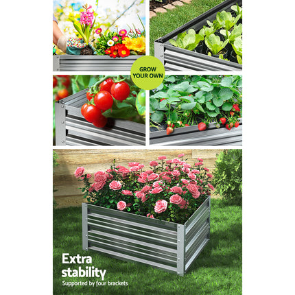 Green Fingers Garden Bed 40x40x23cm PP Planter Box Raised Container Growing Herb.