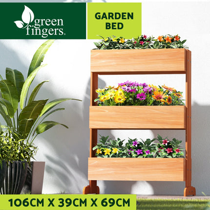 Green Fingers Garden Bed 40x40x23cm PP Planter Box Raised Container Growing Herb.