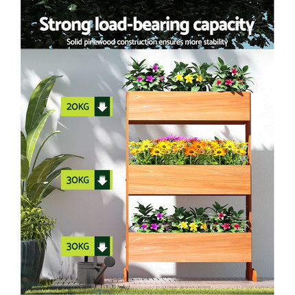Green Fingers Garden Bed 40x40x23cm PP Planter Box Raised Container Growing Herb.