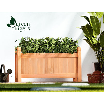 Green Fingers Garden Bed 60x30x33cm Wooden Planter Box Raised Container Growing.