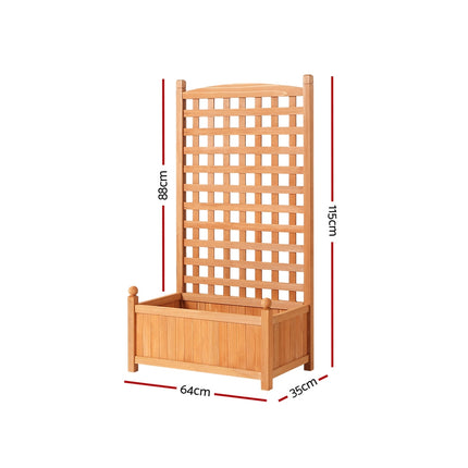 Green Fingers Garden Bed Wooden 64x35x115cm Planter Raised Box Container Trellis.