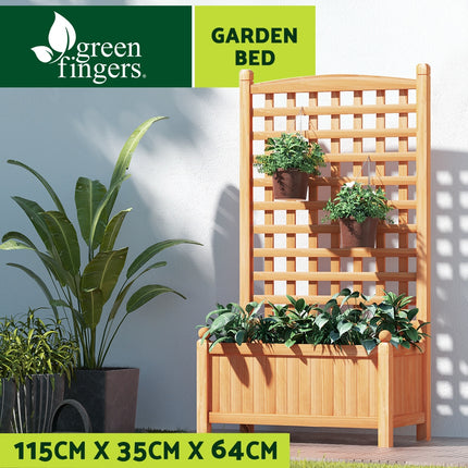 Green Fingers Garden Bed Wooden 64x35x115cm Planter Raised Box Container Trellis.