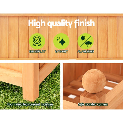 Green Fingers Garden Bed Wooden 64x35x115cm Planter Raised Box Container Trellis.