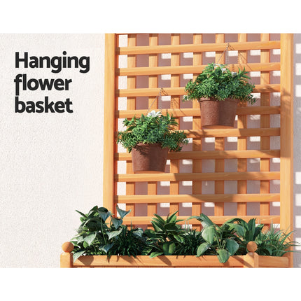 Green Fingers Garden Bed Wooden 64x35x115cm Planter Raised Box Container Trellis.
