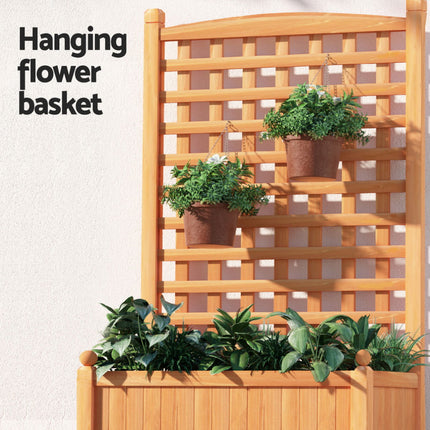 Green Fingers 2X Garden Bed Wooden 64x35x115cm Planter Raised Box Container Trellis.