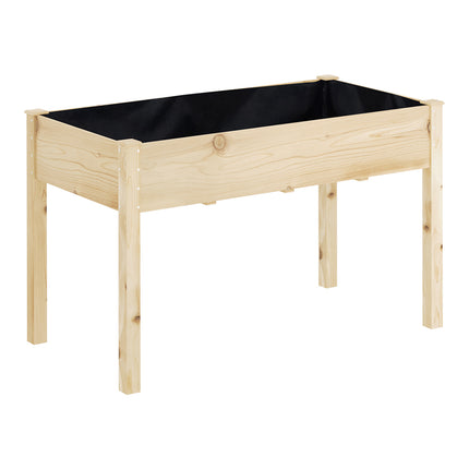 Green Fingers Garden Bed Elevated 120x60x80cm Wooden Planter Box Raised Container.