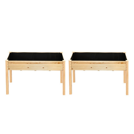 Green Fingers Raised Garden Bed 2x Elevated 120x60x80cm Wooden Planter Box Container.