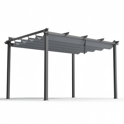 Instahut Gazebo Outdoor Garden Pergola Aluminium Frame Adjustable Canopy 3x4m Grey.