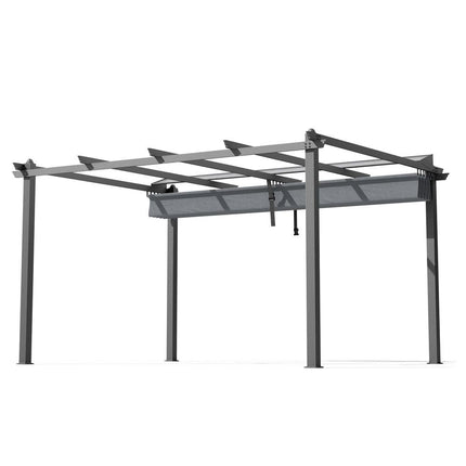 Instahut Gazebo Outdoor Garden Pergola Aluminium Frame Adjustable Canopy 3x4m Grey.