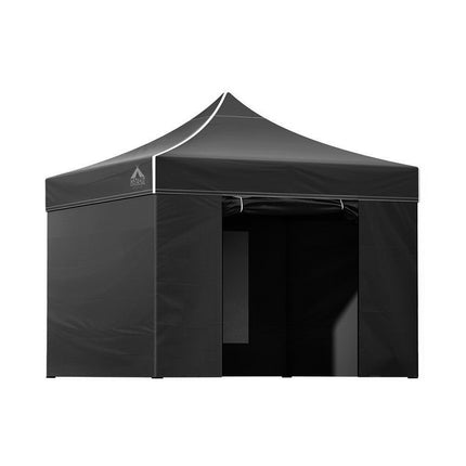Instahut Gazebo Pop Up Marquee 3x3m Folding Tent Wedding Gazebos 500D Black.