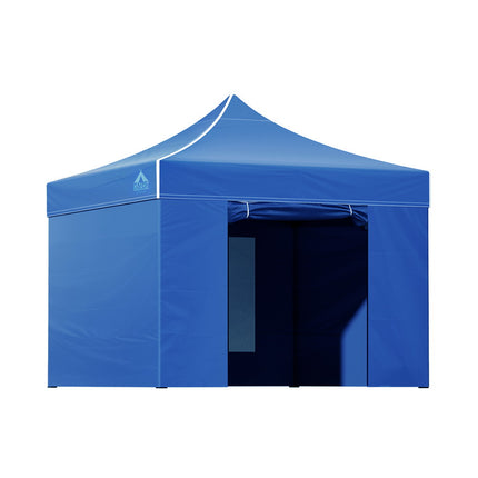 Instahut Gazebo Pop Up Marquee 3x3 Folding Tent Wedding Gazebos 500D Oxford Blue.