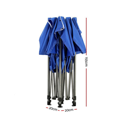 Instahut Gazebo Pop Up Marquee 3x3 Folding Tent Wedding Gazebos 500D Oxford Blue.