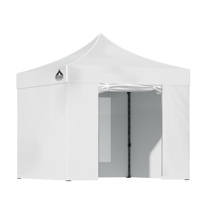 Instahut Gazebo Pop Up Marquee 3x3 Folding Tent Wedding Gazebos 500D White.