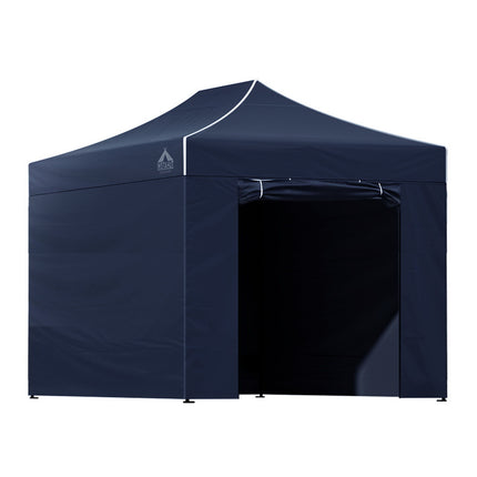 Instahut Gazebo 3x4.5 Pop Up Marquee Folding Tent Wedding Gazebos Camping Outdoor Shade Canopy Navy.