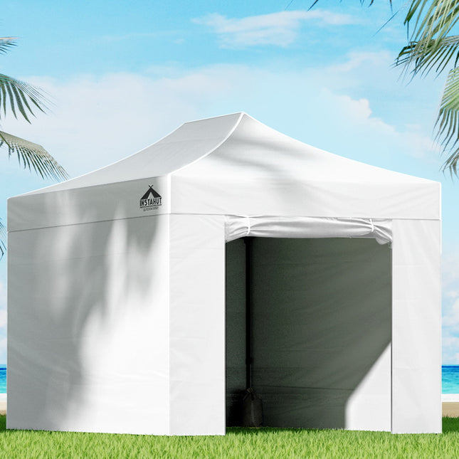 Instahut Gazebo 3x4.5 Pop Up Marquee Folding Tent Wedding Gazebos Camping Outdoor Shade Canopy White.