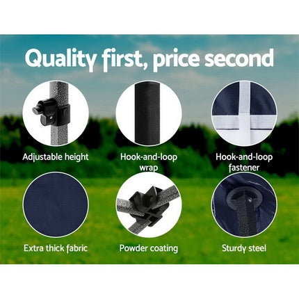 Instahut Gazebo Pop Up Marquee 3x6 Folding Tent Gazebos Camping 500D Oxford Navy.