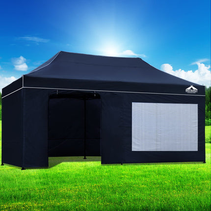 Instahut Gazebo Pop Up Marquee 3x6 Folding Tent Gazebos Camping 500D Oxford Navy.