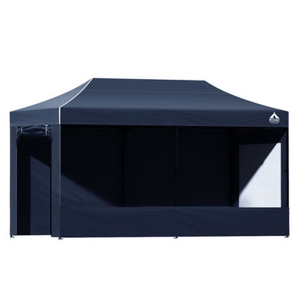 Instahut Gazebo Pop Up Marquee 3x6 Folding Tent Gazebos Camping 500D Oxford Navy.