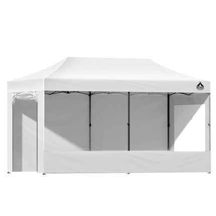 Instahut Gazebo Pop Up Marquee 3x6 Folding Tent Gazebos 500D Oxford Fabric White.