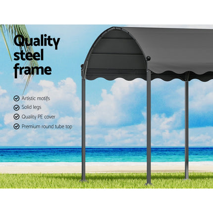 Instahut Gazebo Marquee 4x3m Outdoor Event Wedding Tent Camping Party Shade Iron Art Canopy Grey.