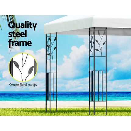 Instahut Gazebo 4x3m Marquee Outdoor Wedding Party Event Tent Home Iron Art Shade White.