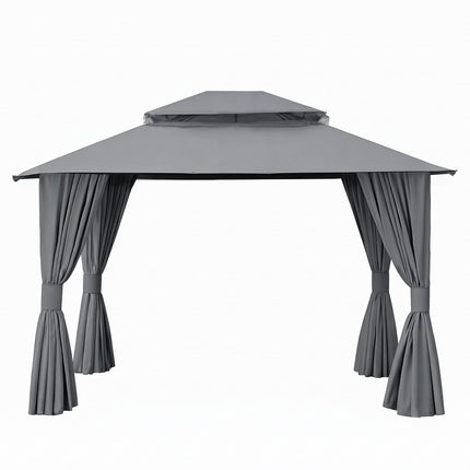 Instahut Gazebo 3x3m Canopy Outdoor Steel Frame Patio Tent Curtains Marquee Grey