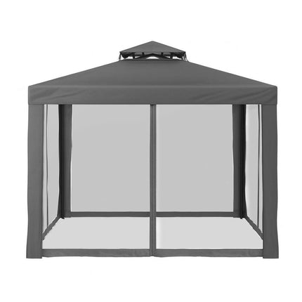 Instahut Gazebo Marquee 3m Outdoor Event Tent Camping Party Mesh Wall Canopy Grey.