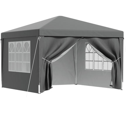 Instahut Gazebo 3x3 Pop Up Marquee Folding Tent Wedding Gazebos Camping Outdoor Shade Canopy Gray.