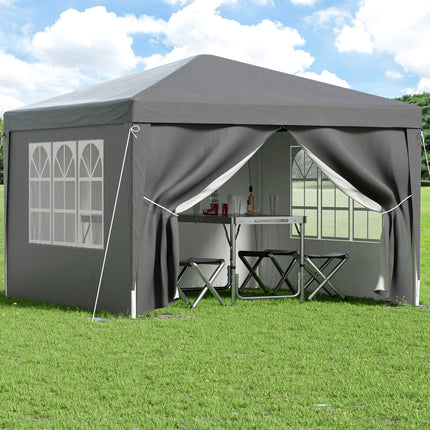 Instahut Gazebo 3x3 Pop Up Marquee Folding Tent Wedding Gazebos Camping Outdoor Shade Canopy Gray.