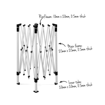 Instahut Gazebo Pop Up Marquee 3x3m Wedding Party Outdoor Camping Tent Canopy Shade Mesh Wall White.