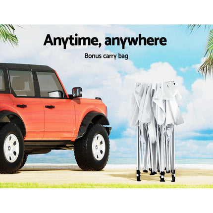 Instahut Gazebo Pop Up Marquee 3x6m Wedding Party Outdoor Camping Tent Canopy Shade Mesh Wall White.