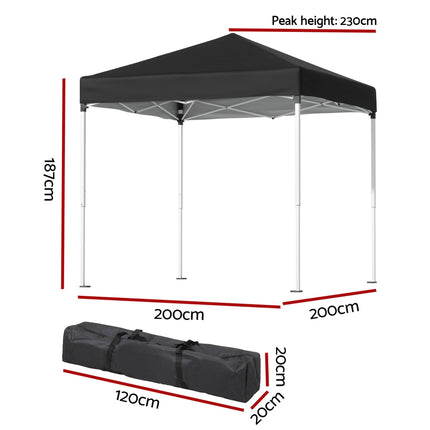 Instahut Gazebo 2x2m Outdoor Patio Garden Marquee Shade Black.