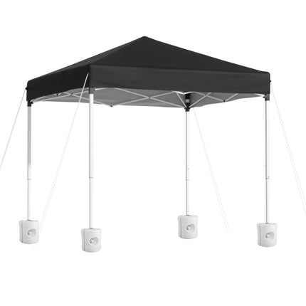 Instahut Gazebo 2x2m Outdoor Patio Garden Marquee Shade w/ Base Pods Black.