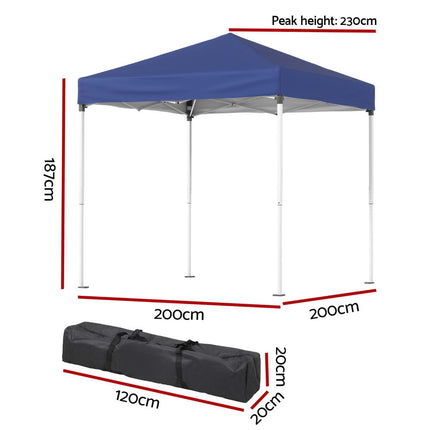 Instahut Gazebo 2x2m Outdoor Patio Garden Marquee Shade Blue.